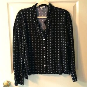 ANA long sleeve blouse, button front and cuffs. Size M. Worn once, 100%rayon